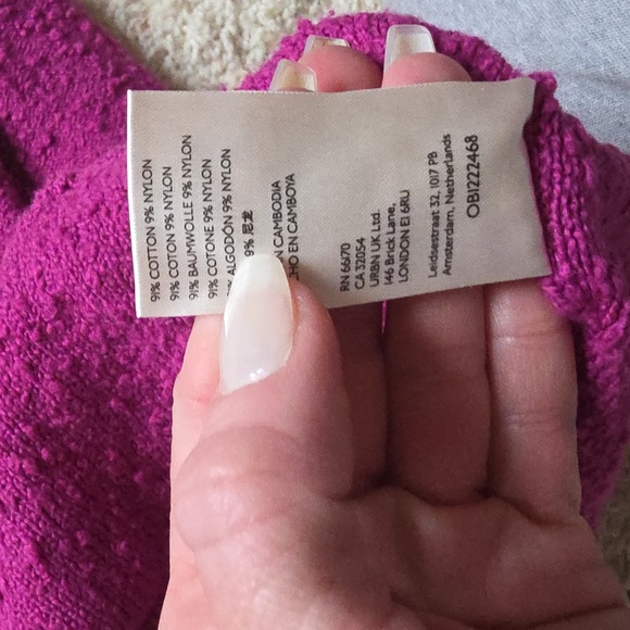 Free People Vibrant Pink Crew Neck Sweater - Picture 6 of 7